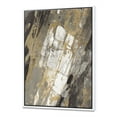 thumbnail image 1 of Gold, Black and White Hanpainted Abstract - Traditional Framed Canvas, 1 of 3