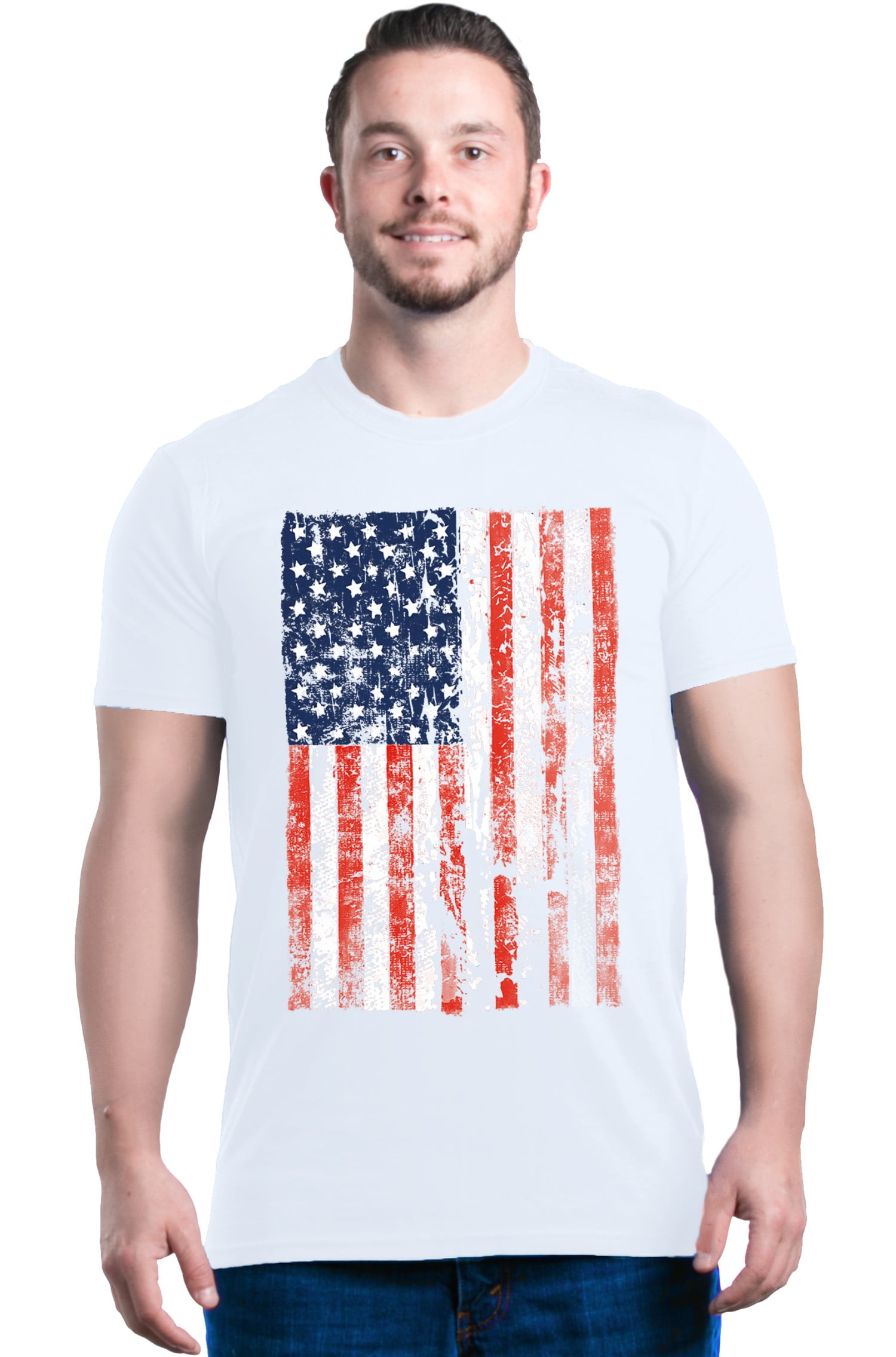 Shop4Ever Men's United States of America Flag USA 4th of July Graphic T ...