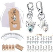 Veecome 20pcs Angel Keychain Pendant Yarn Bag Wedding Birthday Party Small Gift Metal Luggage Keychain