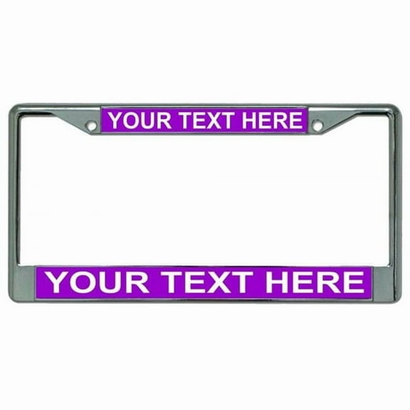 212 Main LPO1891 6 x 12 in. Custom Personalized Purple Background Chrome License Plate Frame