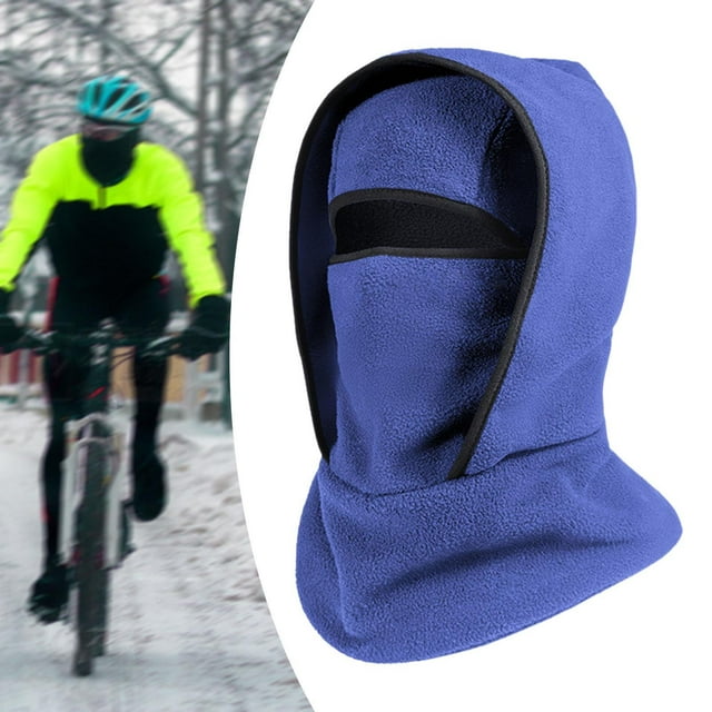 Pasamontañas para esquí, pasamontañas térmico a prueba de viento con capucha para deportes de nieve en invierno y esquí. azul