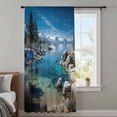 thumbnail image 4 of Nature Forest Sheer Curtains 45 Inches Long, Blue Sky Mountain Stone Lake Landscape Light Filering Curtains, Breathable Simi Curtain Privacy Drapes for Kitchen Bathroom Small Window Treatment, 4 of 9