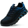 thumbnail image 4 of Lusa Steel Toe Work Athletic Shoes for Men Women Lightweight Industrial & Construction Resistant Puncture Proof Safety Sneakers Fashion Low Top Lace up Footwear Blue 37, 4 of 6