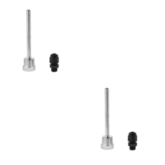 Kenally Kit de termopozo de temperatura con vástago de acero inoxidable para termopozo de vástago de elaboración y destilación 304 8x200 mm 304 8x200mm 2Conjunto