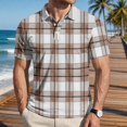 thumbnail image 2 of Uwinwear Men's Polo Shirts Short Sleeve Casual Polo T Shirt Color Block Slim Fit Golf Shirts Big and Tall Summer Tops,White,S, 2 of 6