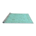 thumbnail image 2 of Ahgly Company Machine Washable Indoor Square Oriental Light Blue Traditional Area Rugs, 7' Square, 2 of 4