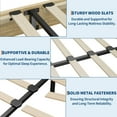 thumbnail image 6 of Twin Size Wood Bed Frame, Platform Bed Frame with 4 Strong Wooden Slat and 8 Metal Slat Support, Without Headboard, No Box Spring Needed, 6 of 7