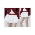 thumbnail image 3 of Yunliwuli Women Mini Skirt, Elastic Waist Contrast Color Drawstring Summer Skirt Streetwear for Casual Daily, 3 of 10