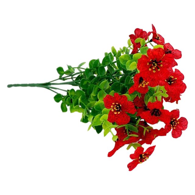 Billuyoard 8x flores artificiales no tóxicas para decoraciones de boda, plantas, ramo de boda, sin riego Decoración Rojo