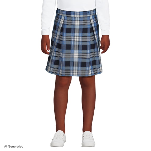 Lands' End Girls Plaid Skort Top of Knee