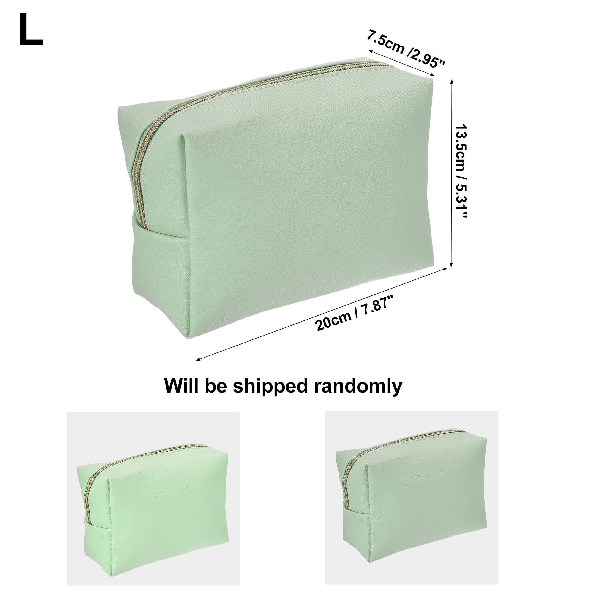 Unique Bargains PU Leather Makeup Bag Make Up Organizer Bag Toiletry Bag L Size Green
