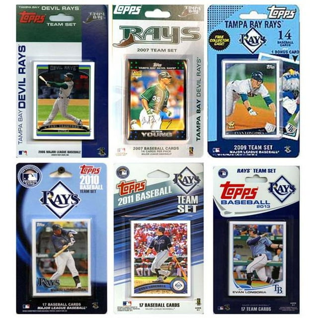 CandICollectables RAYS613TS MLB Tampa Bay Rays 6 Different Licensed Trading Card Team Sets