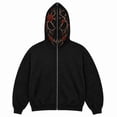 thumbnail image 2 of Halloween Scary Face Print Zip Up Hoodie Casual Cosplay Sweatshirt with Hood Lightweight Fleece Pullover Trendy Spooky Streetwear for Men and Women S, 2 of 5