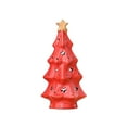 thumbnail image 6 of Ceramic Christmas Tree Ornament Small Mini House Desktop Decor for Home Shelf Mantel Holiday Decoration Festive Gift（Red-A), 6 of 6