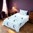 thumbnail image 3 of Homewish Moon Stars Print Twin Sheets for Kids Girls, Dreamy Blue Bedding, 3pcs, 1 Flat Sheet, 1 Fitted Sheet and 1 Pillowcase, 3 of 6