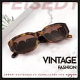 thumbnail image 2 of FEISEDY Retro Trendy Rectangle Sunglasses Women Men Vintage 90s Small Narrow Square Sunglasses B2322, 2 of 13