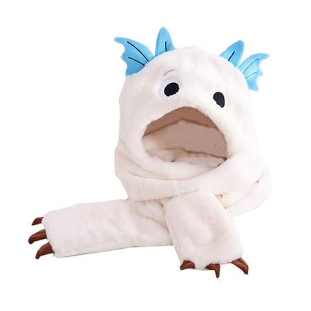

Aompmsdx Toddler Hats Scarves Warm Autumn Winter Baby Plush Boys Girls Ear Protection Hats Children Integrated Hat With Gloveshoodies