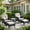 5PCS - Rocking Chairs & Ottoman, variant on POCASSY Rocking Outdoor Chairs Set of 2, Metal Base Wicker Rocking Chair for Patio with Cushion and Black Rattan, Ideal Patio Furniture Set for Porch Pool Balcony, Beige