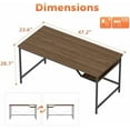 thumbnail image 6 of Computer Desk 48 X 24 inch, Gaming Desk for Small Spaces, Modern Simple Style Table for Home Office, Study Student Writing Table (Shelf, Walnut, 48 inch), 6 of 8