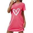 thumbnail image 2 of Sakmal Womens Moomoo Nightgowns Short Sleeve Love Valentines Lightweight Loungewear Heart Print Short Nightgowns for Women S, 2 of 5