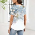 thumbnail image 6 of Roncen Short Sleeve Shirts for Women Pleated Crewneck Cute Blouses Dressy Casual Elegant Tops Loose peasant Summer T-Shirts, 6 of 8
