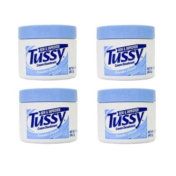 Tussy Deodorant Cream, Powder Fresh, 1.7 Oz (4 Pack)
