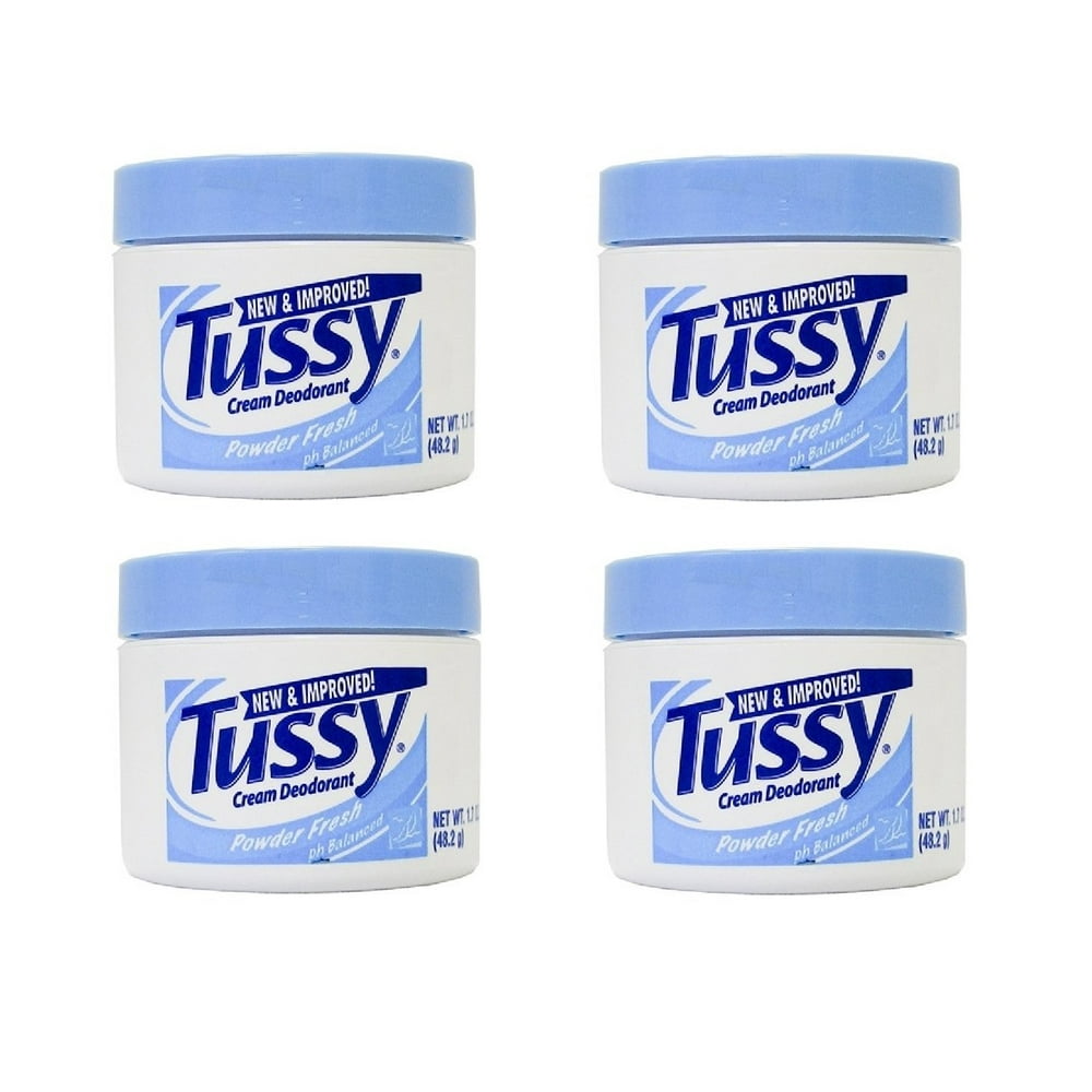 Tussy Deodorant Cream, Powder Fresh, 1.7 Oz (4 Pack)