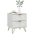 thumbnail image 1 of HOMCOM Table de Chevet avec 2 Tiroirs de Rangement pour Chambre, Salon, 1 of 10