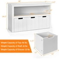 thumbnail image 3 of Toy Storage Organizer, Kids Bookshelf w/Removable Drawers, Playroom Organization & Storage, Small Bookcase for Children, Book Shelf for Kids Rooms, Living Room, Nursery (White, 40''W), 3 of 9