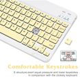 thumbnail image 4 of Ultra-Slim Bluetooth rechargeable Keyboard for MediaPad M6 8.4 and all Bluetooth Enabled iPads, iPhones, Android Tablets, Smartphones, Windows pc -Banana Yellow, 4 of 5