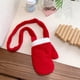 thumbnail image 1 of Bolso cruzado de guante rojo de Navidad | Poliéster de felpa | 26x20x3cm | Acento con estampado de estrellas • Correa ajustable • Forro polar suave y cálido • Bolso festivo para mujer, 1 of 6