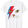 thumbnail image 1 of Meowie Bowie Cat Retro Kitty Cat Funny Glam Rock Music Camiseta, 1 of 2