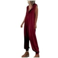 thumbnail image 2 of Tbopshirt Pants for Women Plus Size Womens Fashion Summer Solid Casual Sleeveless Suspender Long Jumpsuit Loose Causal Pants, 2 of 5
