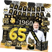 SKYSONIC 50th Birthday Decor for Men and Women, 35PCS Vintage 1975 Theme 50th Birthday Backdrop, Banners, Cake Topper, Balloons, Paper Poms, Honeycomb Centerpieces, Supplies for 50th Anniversary