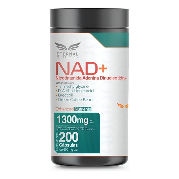 NAD+ 200 capsulas 1300mg ETERNAL NUTRITION con Trimethylglycine y Acido Alpha Lipoico