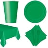 Football Team Spirit Pack Party Tableware Set, 72pc, 12 Guests, Green
