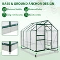 thumbnail image 4 of EAGLE PEAK 6x8 Outdoor Patio Walk-in Greenhouse, Polycarbonate Aluminum Greenhouse with Adjustable Roof Vent, Base and Anchor, Dark Green, 4 of 9