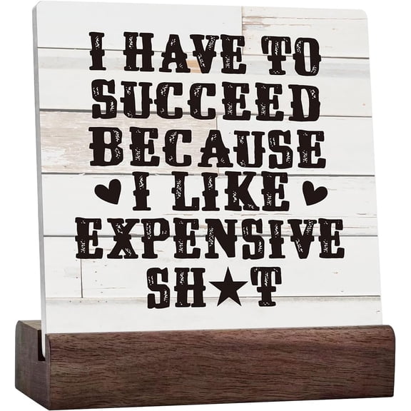 Funny I Have To Succeed Sign, Home Office Desk Decor For Men Women, Inspirational Office Decorations Shelf Cubicle Ceramic Table Decor Office Gifts For Coworkers