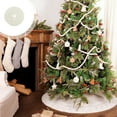 thumbnail image 5 of EWASWON Christmas 24 Inch White Knitted Christmas Tree Skirt - Soft Tree Skirt for Small Artificial Trees, Hides Stand, Holiday Decor, 5 of 6