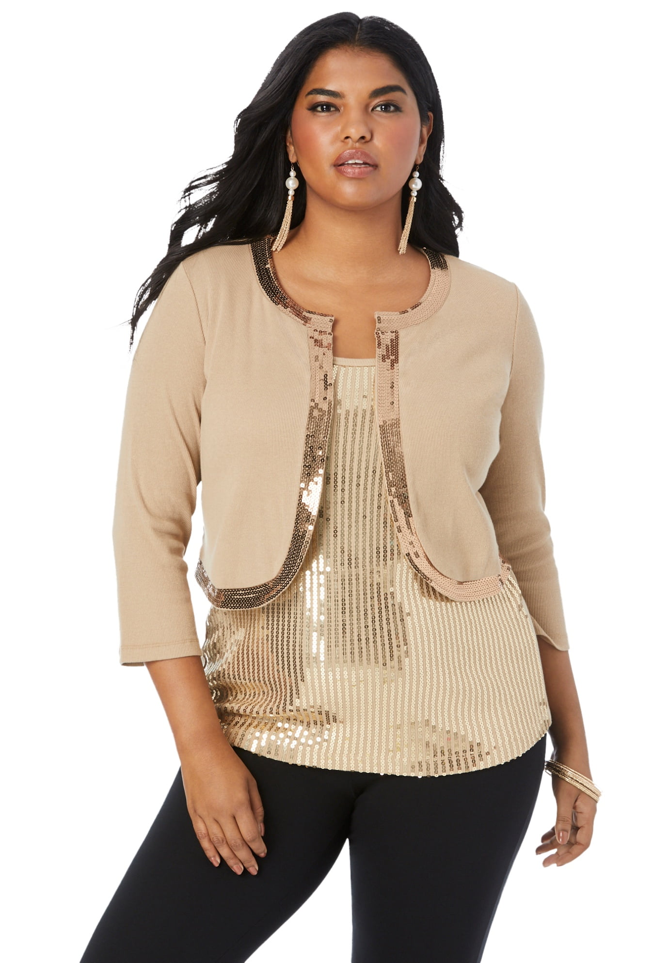 plus size sequin cardigans