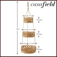 thumbnail image 4 of Casafield 3-Tier Hanging Fruit Basket Set, Natural Water Hyacinth Storage Baskets for Produce, Herbs, Plants, Boho Kitchen Pantry Storage Organizer, 4 of 7
