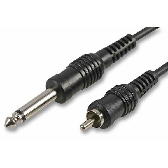 PULSE - 6.35mm (1/4") Mono Jack to Phono (RCA) Plug to Plug Lead, 3m Black