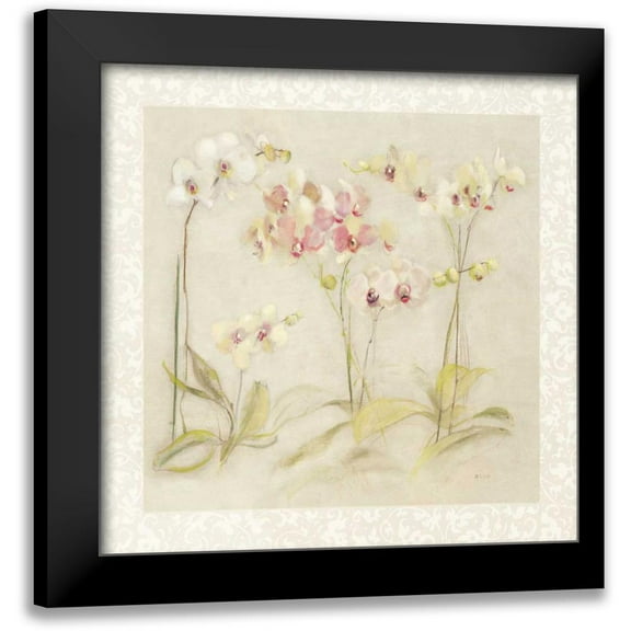 Blum, Cheri 12x12 Black Modern Framed Museum Art Print Titled - The Dance of the Orchids