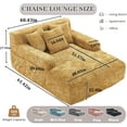 thumbnail image 2 of Chaise Lounge Chair Indoor, Oversized Boneless Sleeper Sofa Bed with 3 Pillows and Storage Pockets,Comfy Chenille Cloud Couch,Modern Deep Seat Reading Chair for Living Room, 2 of 7