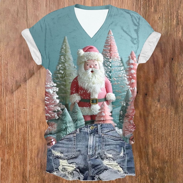 Fiudx Ofertas Flash Artículos En Oferta Moda Mujer Casual Cuello En V Blusa Sólida Manga Corta Camiseta Verano Tops