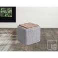 thumbnail image 4 of Loft Lyfe Fils de Coton Jaxston 3-en-1 Pouf/pouf/table d'Extrémité, Gris Clair, 4 of 7