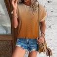 thumbnail image 2 of WRKEKC Print Crew Neck Short Sleeve Blouses for Women Summer Trendy Curved Hem Dressy Casual Lightweight Breathable Everyday Office Top, 2 of 7