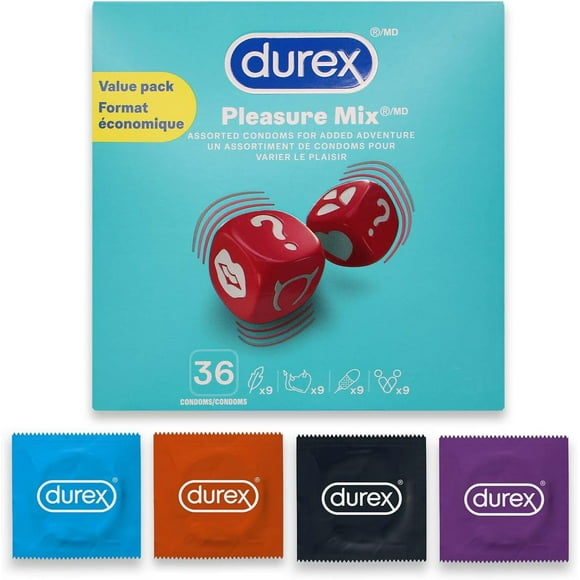 Durex Aime la Sensation Intense et Performax Mutal Climax Préservatifs et le Plaisir Mélanger Préservatifs Lubrifiés (36 Préservatifs)