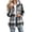 Black, variant on Womens Plaid Fleece Lined Hooded Shacket, Button Down Long Sleeve Flannel Jacket with Chest Pockets, Casual Warm Plushy Hooded Outerwear Wine L