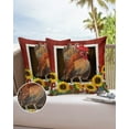 thumbnail image 6 of Pack of 2 Outdoor Pillow Covers, Farm Barn Rooster with Sunflower Waterproof Square Throw Pillowcase Cushion Decorative Pillow Covers for Couch Patio Tent, 18x18 in, 6 of 6